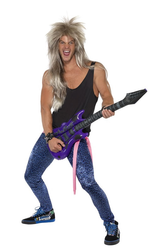 Rocker costume with long blonde wig