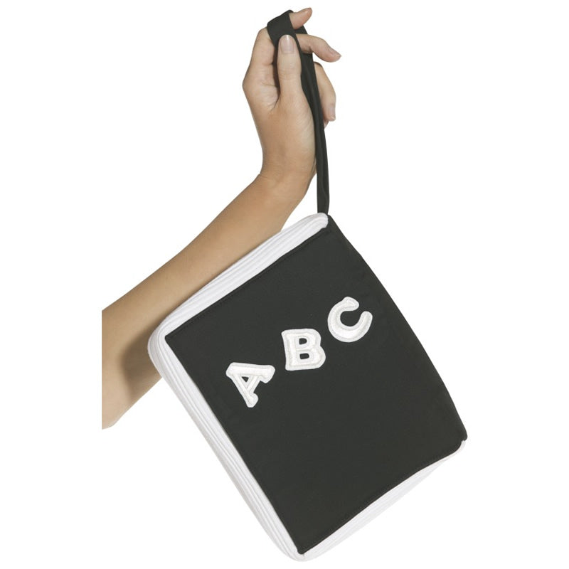 Black and white ABC book handbag