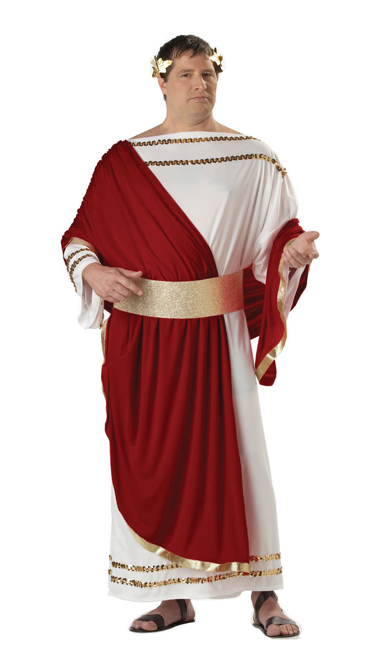 Plus size Caesar costume with headpiece & belt