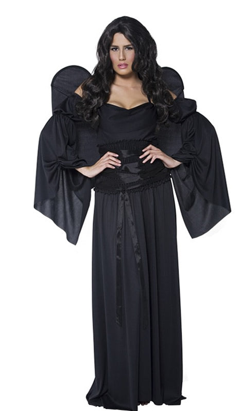 Black angel dress with wings and sleeves