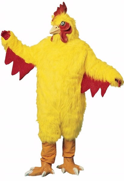 Full body yellow chicken costume with mask and feet