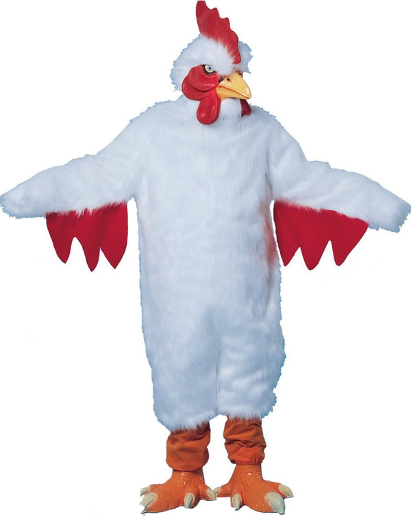 Full body white chicken costume with mask and feet