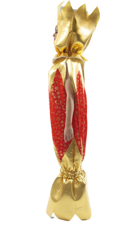 Side of red and gold Christmas cracker costume