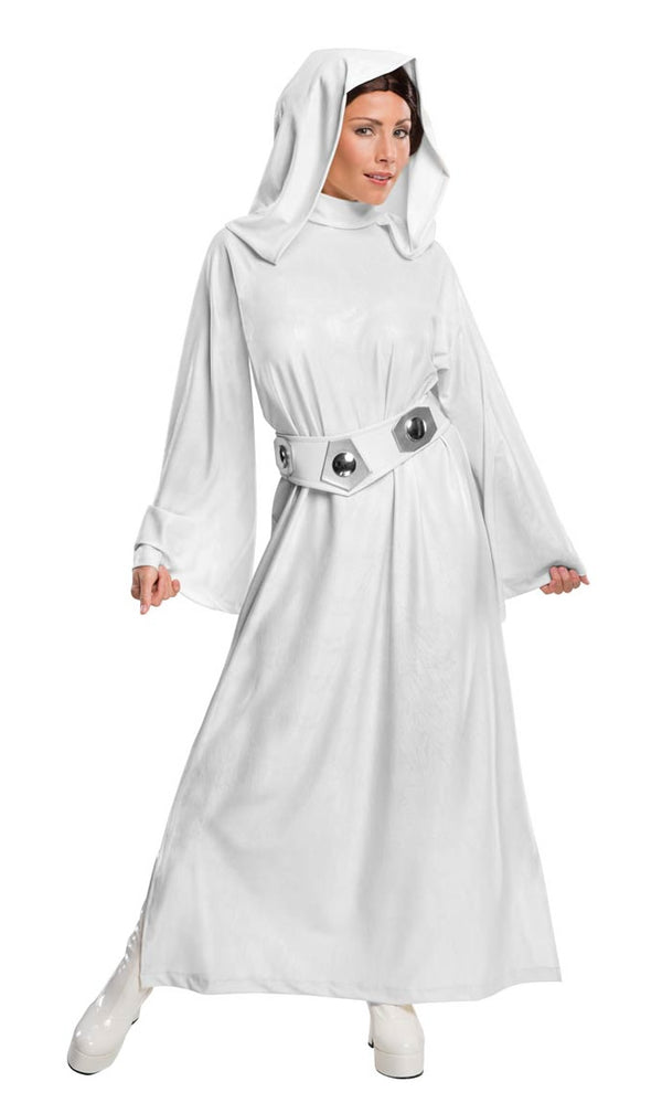 Long white classic Princess Leia dress with hood