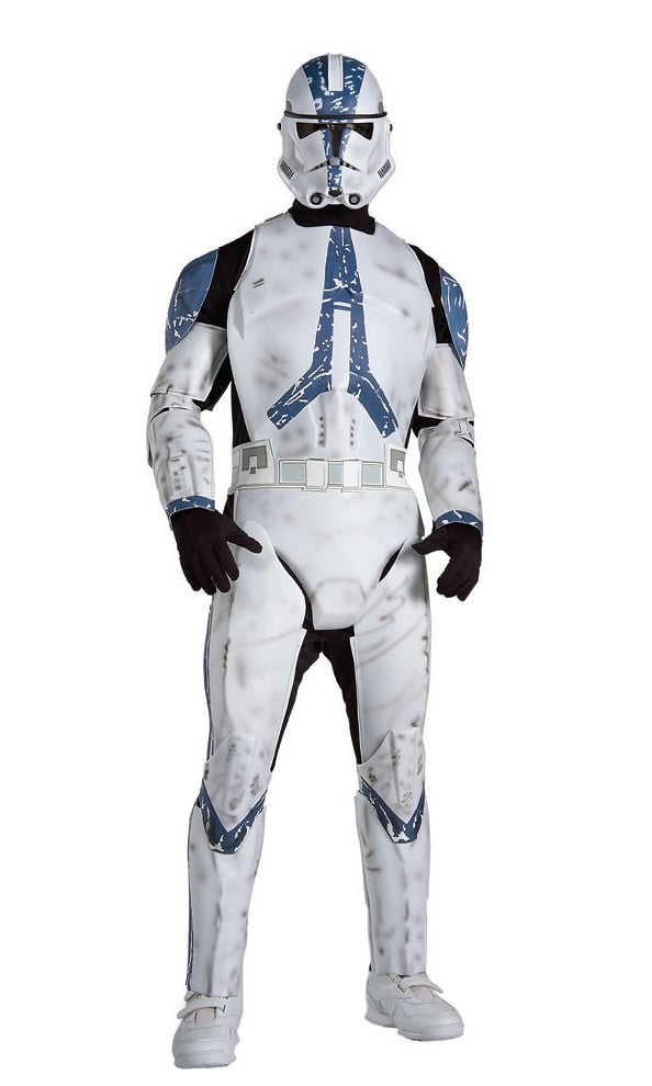 Clone Trooper Star Wars costume jumpsuit with front armour and 2 piece helmet