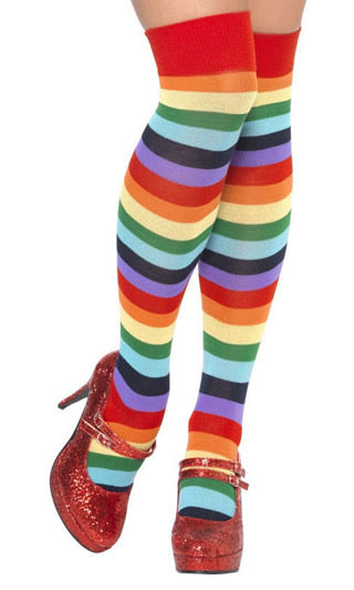 Buy Striped Clown Socks Rainbow Multi Coloured