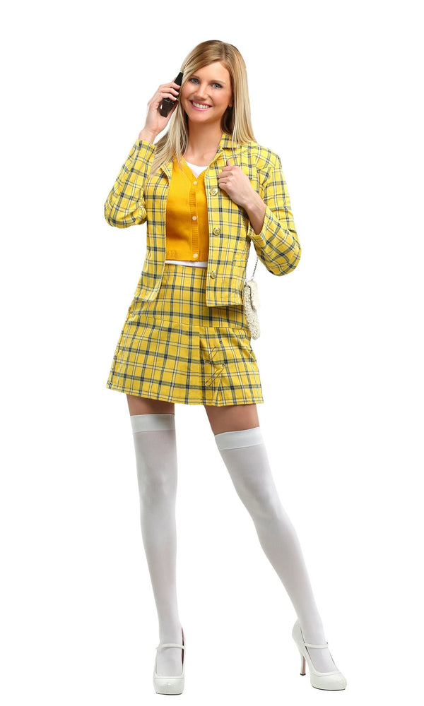 Yellow Cher Clueless skirt, jacket and attached sweater front