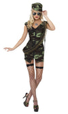 Green combat army camouflage dress with hat and glasses
