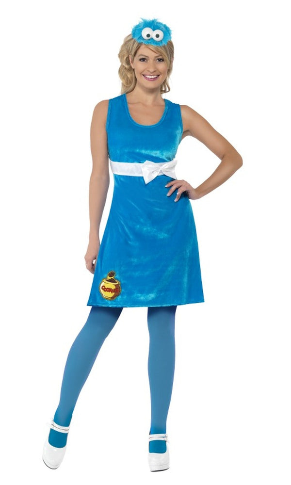 Blue Cookie Monster dress with headband