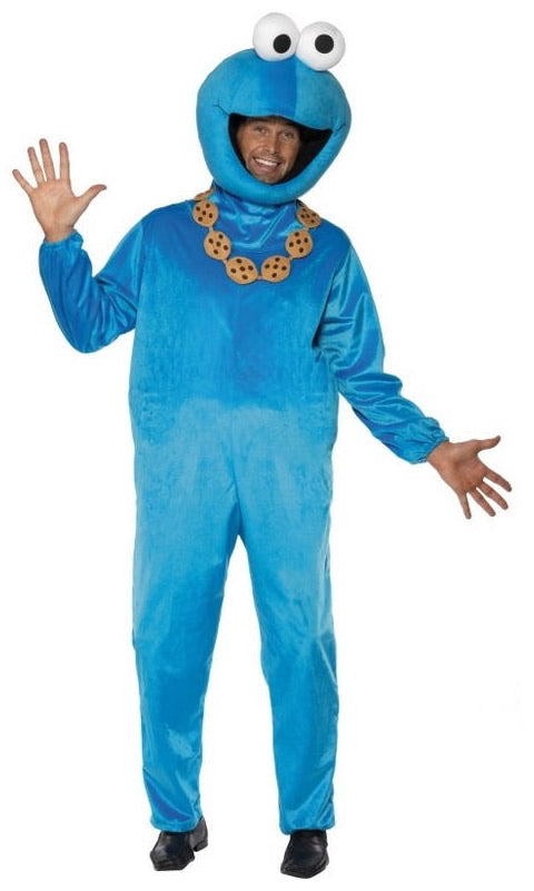 Plush Cookie Monster costume plush jumpsuit and headpiece
