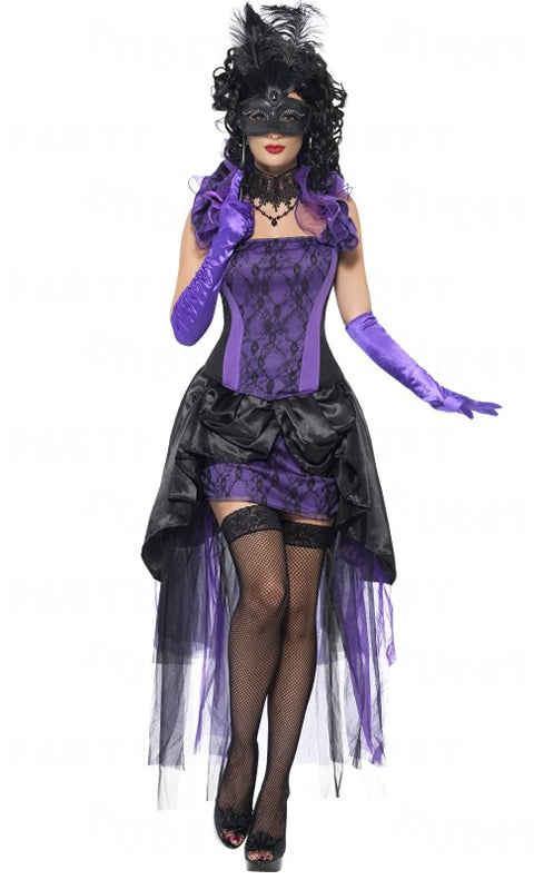 Purple and black countess top and skirt with removeable collar