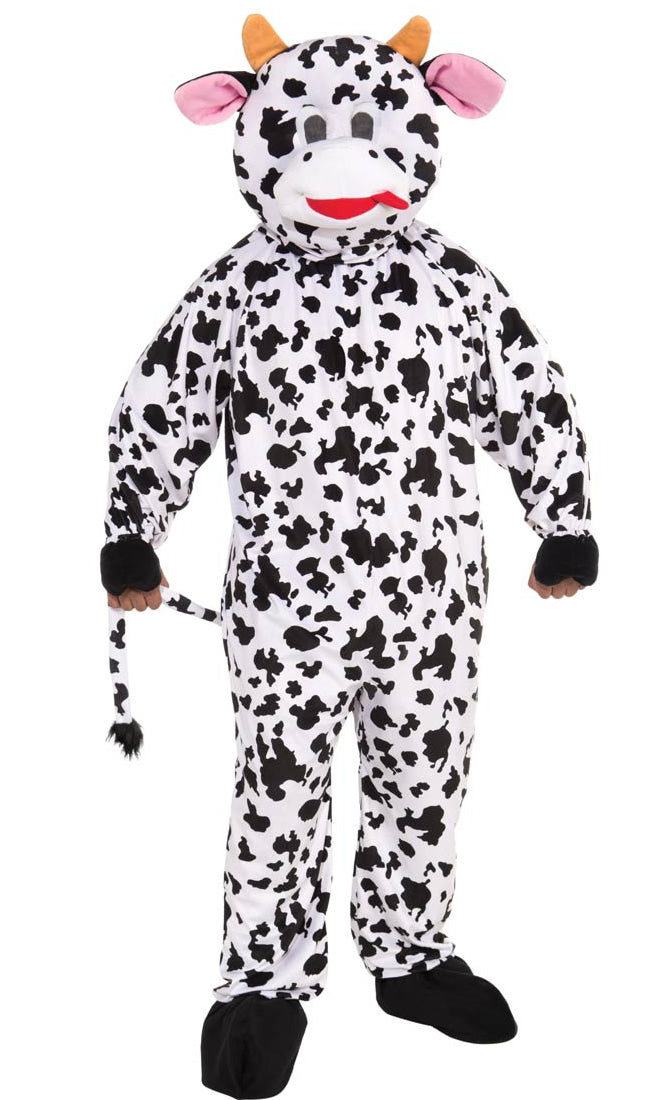 Cow mascot costume with full head and boot covers