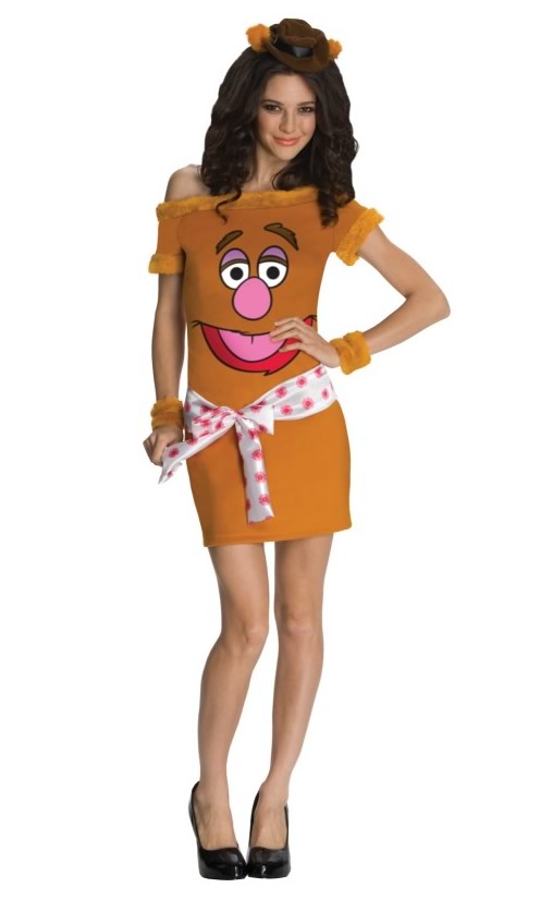 Fozzie Bear Muppet dress with belt, cuffs and headpiece