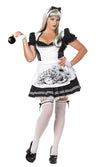 Plus size Dark Alice black and white dress with gloves and apron