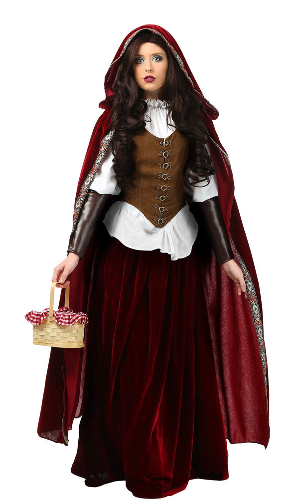 Red Riding Hood deluxe costume with shirt, vest and hooded cape