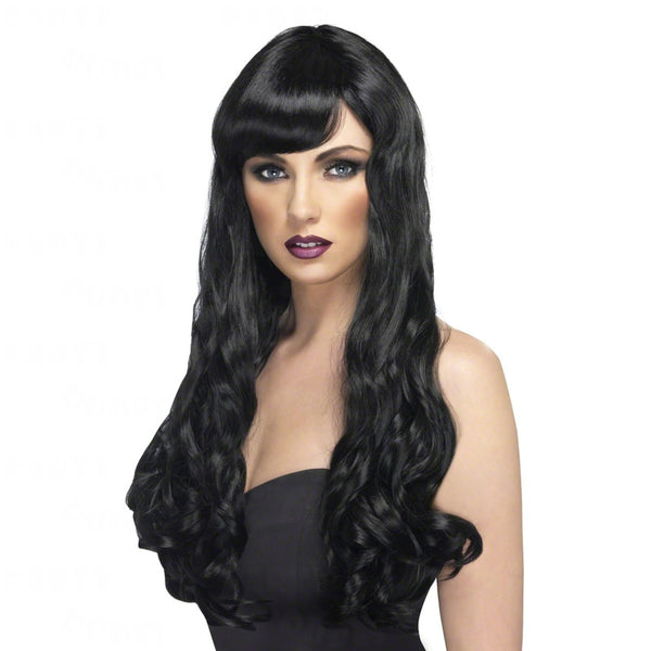 Long black wavy wig