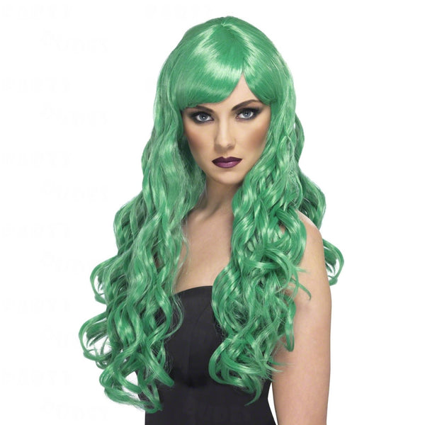 Long wavy green wig