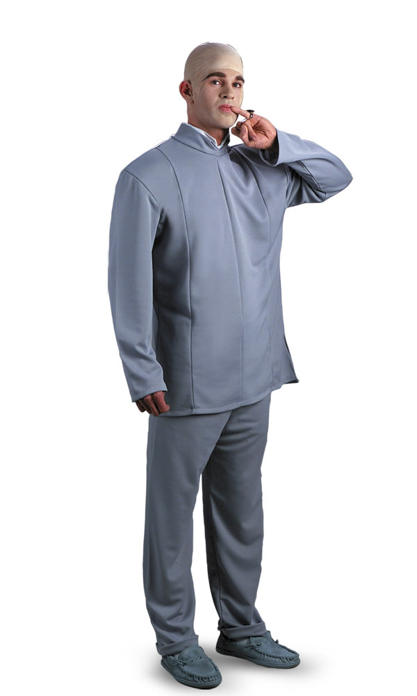 Dr Evil grey costume with bald cap