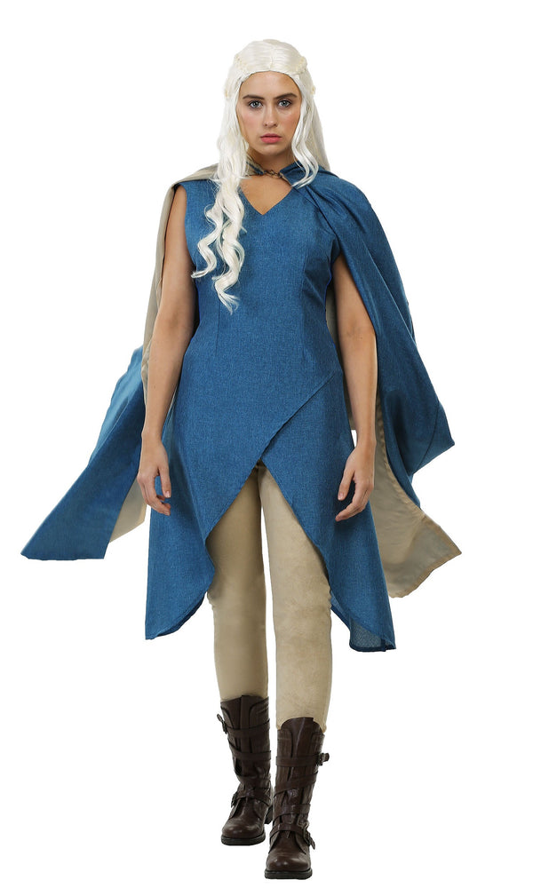 Blue Daenerys Game of Thrones costume with blonde wig