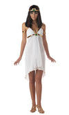 White Cleopatra dress with headband and arm bands