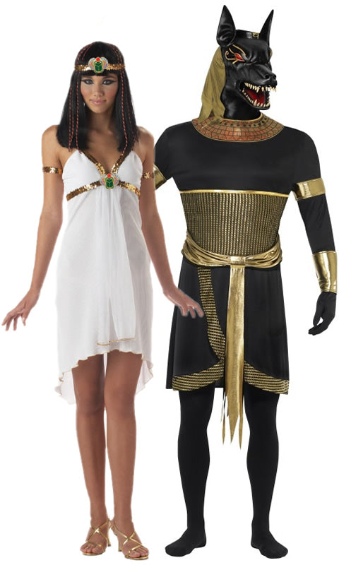 White Cleopatra dress next to Anubis partner