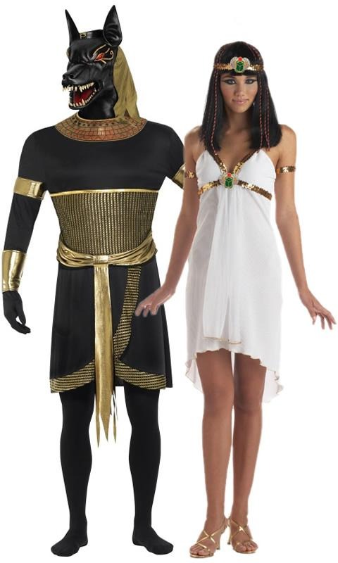 White Cleopatra dress next to Anubis partner
