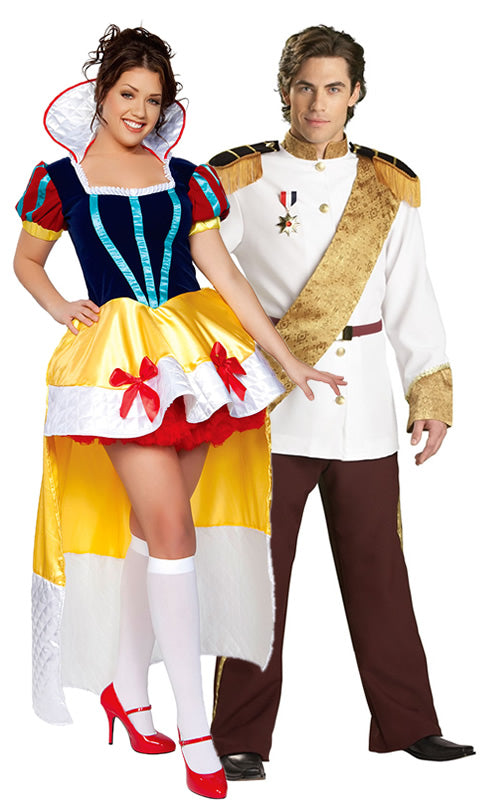 Snow White dress with petticoat standing next to prince