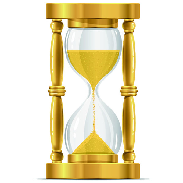Gold hourglass for extra days hire
