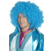 Long blue afro wig