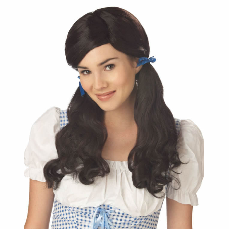 Long brown farmgirl style wig