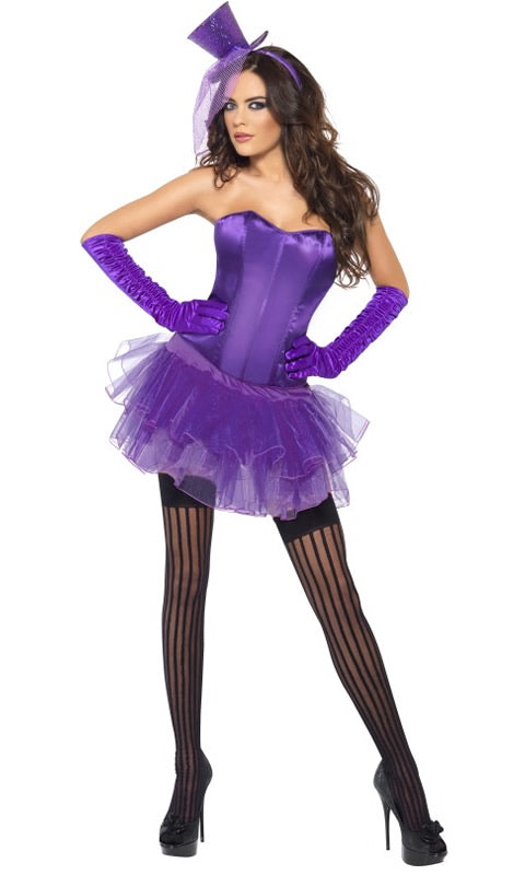 Lace up purple corset with tutu