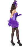 Side of lace up purple corset with tutu