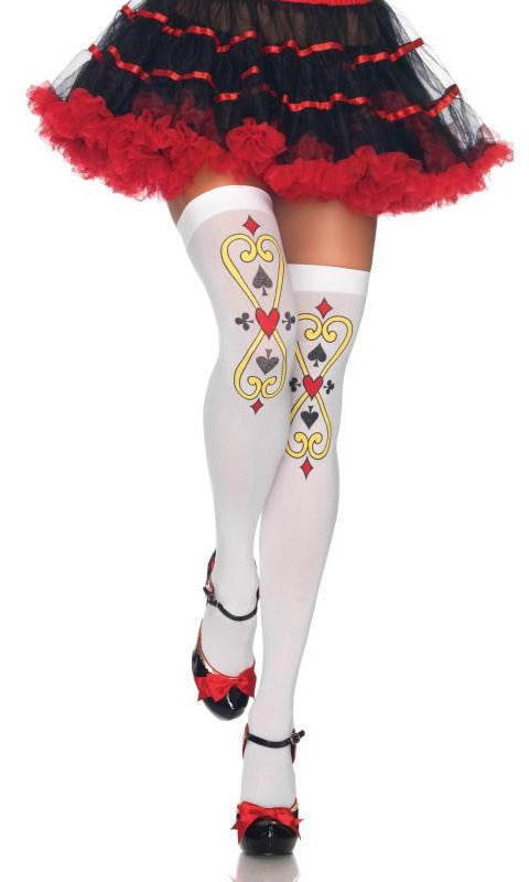 Stockings with Follow Suit Playing Card
