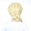 Back of long blonde Elsa from Frozen wig with plait