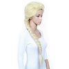 Side of long blonde Elsa from Frozen wig with plait
