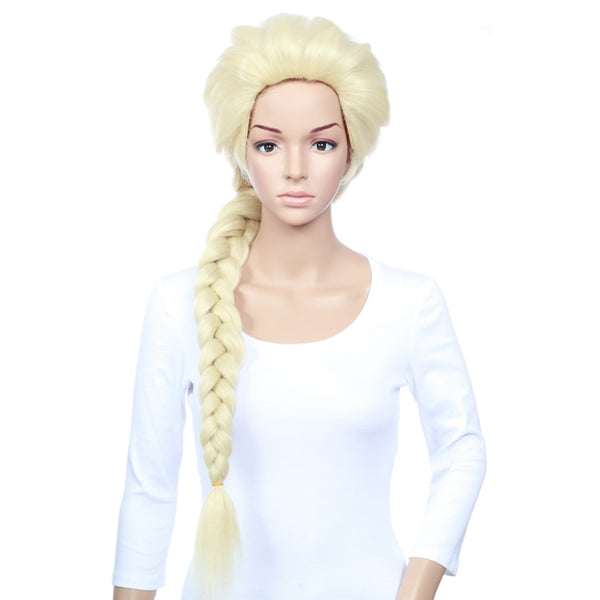 Long blonde Elsa from Frozen wig with plait