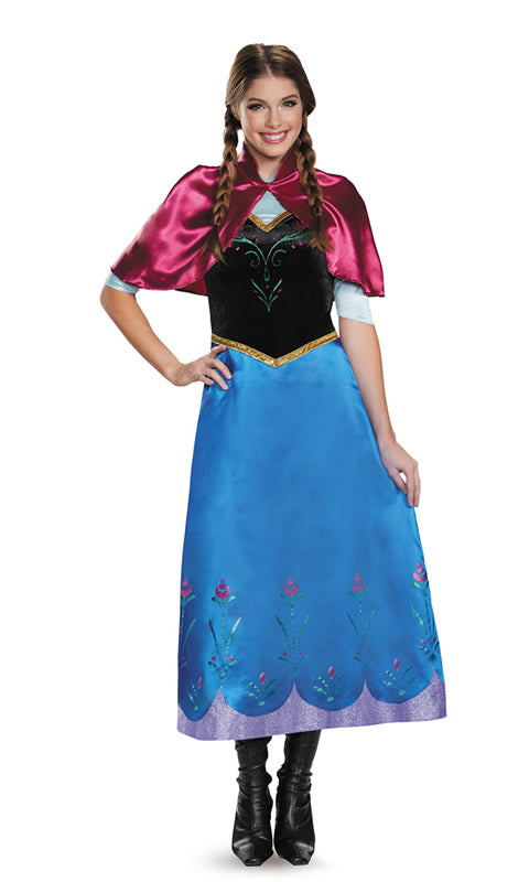 Long blue Anna dress from Frozen, with capelet
