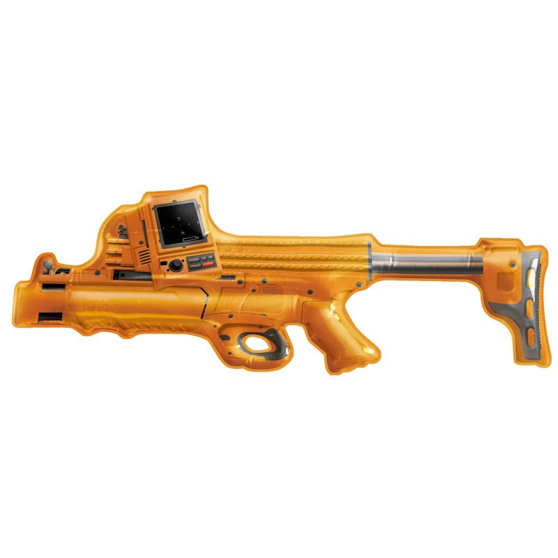 Orange inflatable GI Joe gun