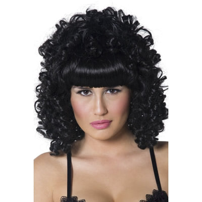 Black ringlet gothic style wig