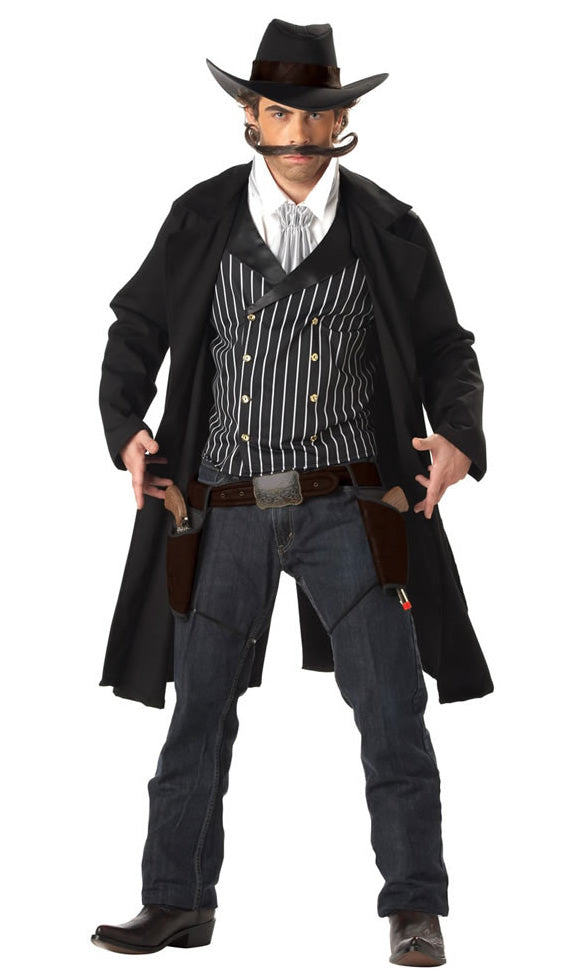 Gun fighter costume with vest, hat and coat