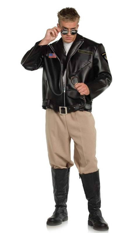 Highway patrol cop jacket with pants, belt and boot covers