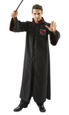 Magician robe in black with Hogwarts style emblem