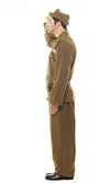 Side of homeguard brown costume with hat and belt