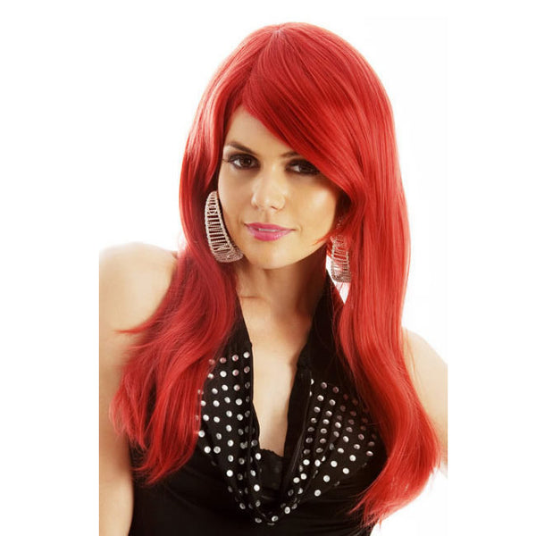 Long red Jessica Rabbit style woman's wig