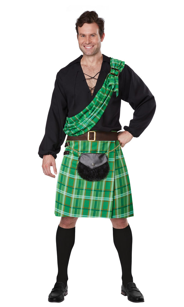 Green and black Scottish Kiltsman costume