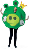 A woman wearing a green King pig angry Bird costume
