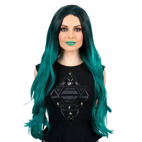 Long green Kylie Jenner style wig
