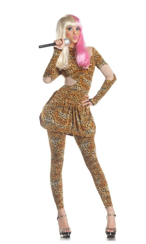 Leopard print Nicki Minaj style dress with leggings