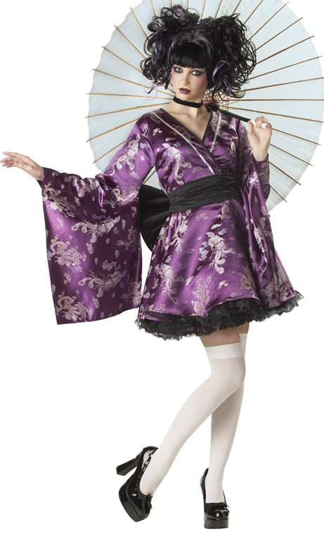 Short purple Asian style dress with petticoat