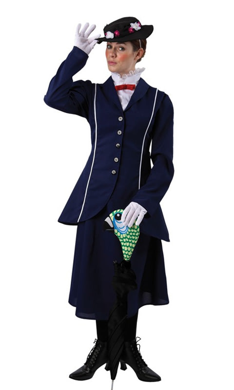 Mary Poppins costume with hat and parrot umbrella cover